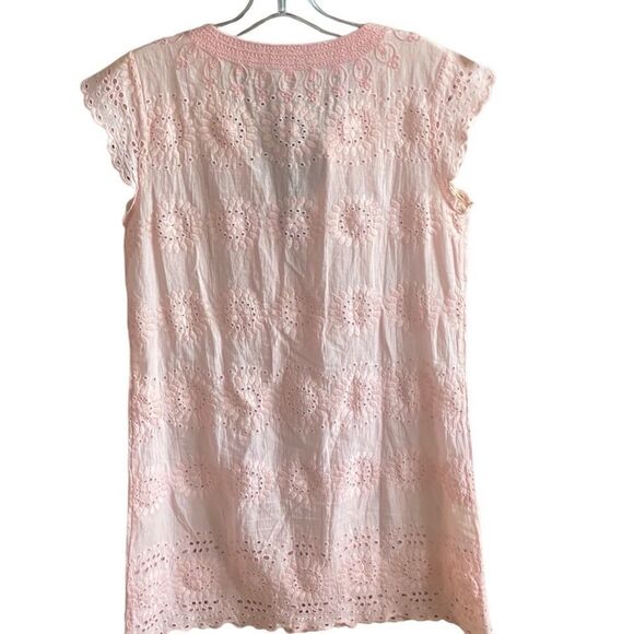 Calypso St. Barth Rondinara Pink Eyelet Embroidered Mini Dresss. Size Small. - Picture 5 of 11